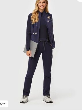 Figs navy blue pull on technical pant